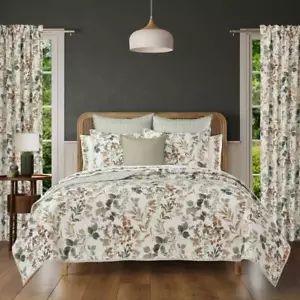 Evergreen Quilt Set Full/Queen Reversible Cozy Comfort Floral in Salbei 3-teilig - Bild 1 von 3