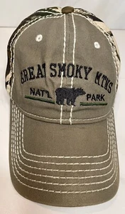 Great Smokey Mountains National Park Baseball Cap Hat Adjustable Camo - Picture 1 of 4