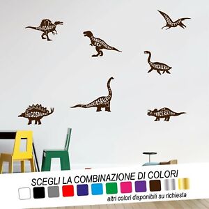 KIT Adesivi Murali Cameretta DINOSAURI Wall Sticker Tattoo DECORAZIONE