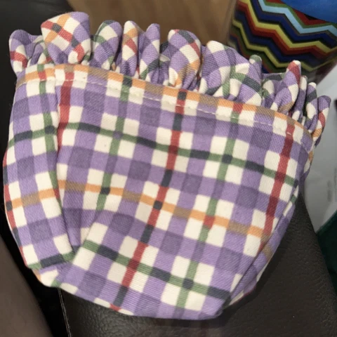 Longaberger  Basket Blueberry Plaid Fabric Liner Small Cover
