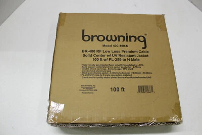 Browning 400-100-N 100' Low Loss Coax Cable with PL-259 & N Connectors LMR-400 - Image 1 of 4