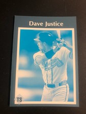 DAVE JUSTICE 1991 Tuff Stuff Magazine ERROR Card #12 CYAN ONLY on Front Rare!