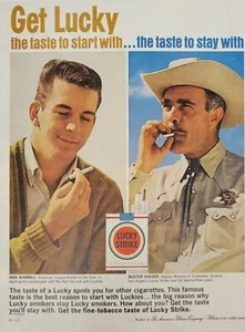 1962 Lucky Strike Cigarette Don Schwall Medias Rojas Buster afeitadora Marshall anuncio impreso - Imagen 1 de 1