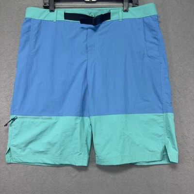 Columbia Shorts Adult 36x12 Blue Green Colorblock Fishing Swimming Beach Mens - Image 1 of 4