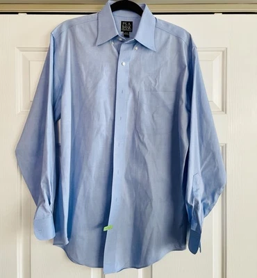 Jos. A. Bank Blue Traveler Dress Shirt 15.5 x 34 100% Cotton Traditional Fit - Image 1 of 4
