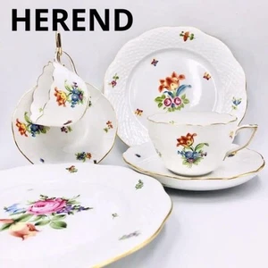 HEREND 6 Pieces Tulip Bouquet Cup Saucer Plate - Picture 1 of 10