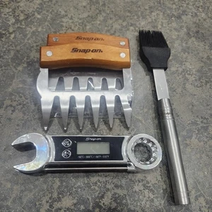 SNAP-ON Tools 4pc BBQ Grilling Set Meat Shredding Claw Thermometer Basting Brush - Picture 1 of 7