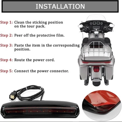 Para Harley Road Electra Glide Modelos 2014-23 Tour-Pak Tapa Trasero Maletero Intermitente Foto 1 de 4