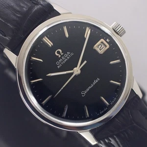 OMEGA SEAMASTER AUTOMATIC 24 JEWEL CAL.562 DATE REF.166001 BLACK DIAL MENS WATCH - Picture 1 of 12