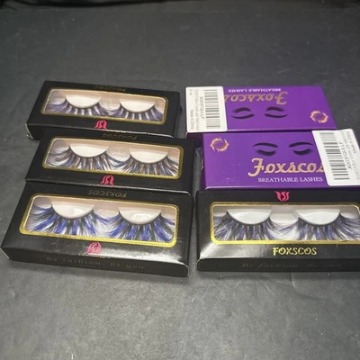 Foxscos 6 Pairs of False Eyelashes Extension, Different Colors & Styles - Image 1 of 4