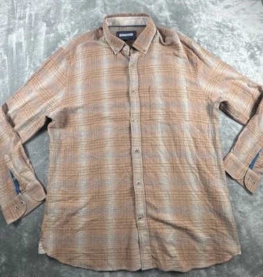 Camisa 32 Bar Azul Para Hombre L Marrón Abotonada Mezcla Cachemira Informal Preppy Foto 1 de 4