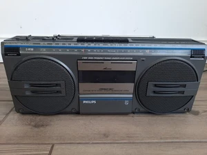 PHILIPS D8132/05 Stereo Radio Cassette Vintage Boom Box RARE BLACK - Picture 1 of 6
