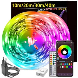 RGB LED Streifen Lichter 10m 20m 30m 40m Musik Sync RGB LED Band Flexibles Band für - Bild 1 von 16