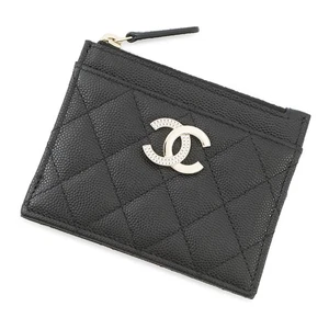CHANEL CC Logo Card Case Calfskin/Rhinestone Black AP3139 - Bild 1 von 6