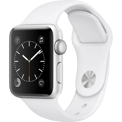 Reloj inteligente Apple Watch Series 2 38 mm (estuche de aluminio plateado, correa deportiva blanca) Foto 1 de 2