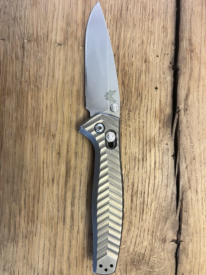 Benchmade Anthem 781 Axis Lock Folding Knife Titanium Stonewashed Blade - Image 1 of 4