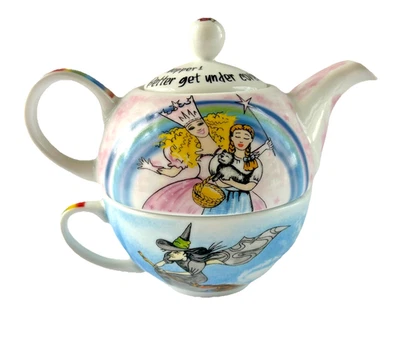 Wizard Of Oz Tea for One Teapot Cup Set Single Serve Dorothy Witch Rainbow NEW - Image 1 of 4