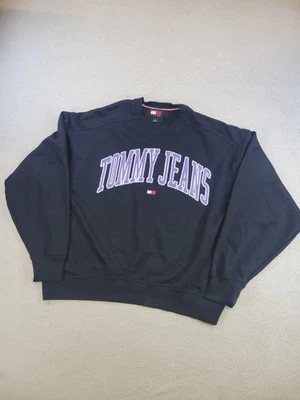 Tommy Jeans Y2k 90s Suéter Mujer Grande Cuello Redondo Pullover Sudadera Azul Foto 1 de 4