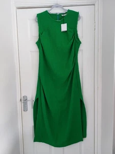 Zara Women's Green Tweed Textured Long Dress Sleeveless XXL BNWT - Picture 1 of 18