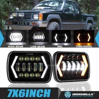 Par de faros LED Hi/Lo DRL de 7x6 pulgadas DOT para Mitsubishi Mighty-Max Foto 1 de 4
