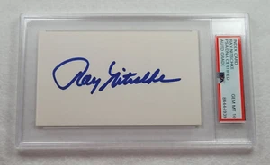 RAY NITSCHKE Signed 3x5 Index Card-HOF-GREEN BAY PACKERS-PERFECT PSA 10 Auto - Picture 1 of 4