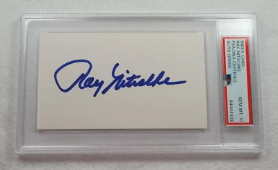 RAY NITSCHKE Signed 3x5 Index Card-HOF-GREEN BAY PACKERS-PERFECT PSA 10 Auto - Image 1 of 4