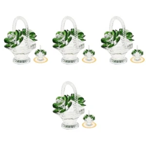 4 Pack Modern Kristallverzierungen Kristallblumenkorb - Imagen 1 de 12