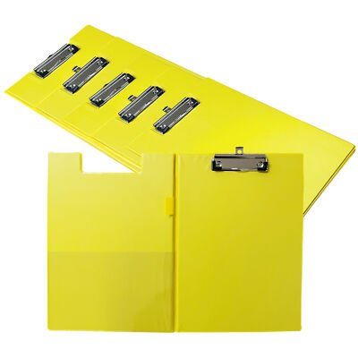 Janrax A4 Yellow Foldover Clipboard – PVC Covered, With Metal Clip, Inside Pocket & Hanging Hook - View #13