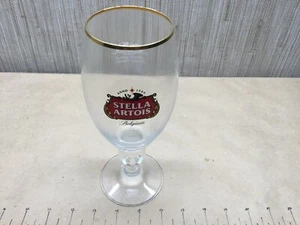 Stella Artois Belgium Gold Rim Chalice Beer Glass 40 cl 8" Tall - Picture 1 of 5