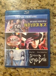 Beetlejuice/Charlie and Chocolate Factory/Tim Burtons Corpse Bride(Blu-ray,3disc - Picture 1 of 7
