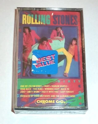 "SS" CASSETTE TAPE by ROLLING STONES "DIRTY WORK" (1986) ROCK / RSR OCT 40250 - Image 1 of 2