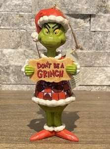 Jim Shore Grinch DON'T BE A GRINCH Christmas Hanging Ornament 6009534 NEW - Picture 1 of 11
