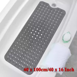 Tappetino antiscivolo per vasca da bagno (40 x 16) pollici extra lungo antibatterico tappetino doccia bagno - Foto 1 di 25