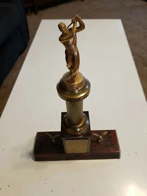 1954 Telegraphic Tourney Golf Trophy 16" Sappenfield's  - Imagem 1 de 4