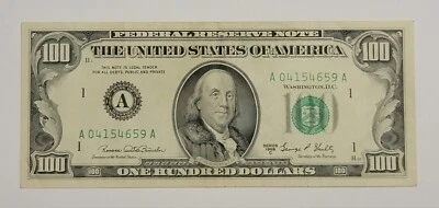 GENUINE 1969C $100 Dollar Bill - Federal Reserve Note VERY CRISP FOR 55+ YEARS - Image 1 of 3