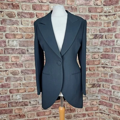 Georges Rech Jacket Blazer Womens 38 UK 10 Black Fitted Mid Length - Image 1 of 4