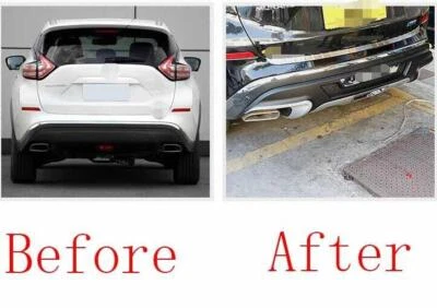 For Nissan Murano 2015-2018 Black-Silver Rear Bumper Lip Spoiler Bodykit Refit - Image 1 of 4