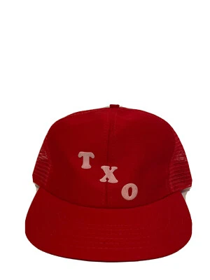 NUEVO sombrero de camionero vintage TXO rojo y blanco Snapback Foto 1 de 4