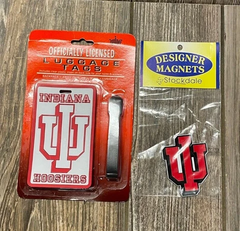 Brand New Indiana Hoosiers Officially Licensed Luggage Tag & Small Magnet Set Cover