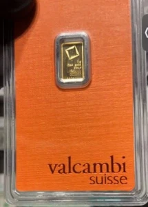 1 Gram Valcambi Suisse .9999 Fine Gold Bar in Assay - Picture 1 of 7