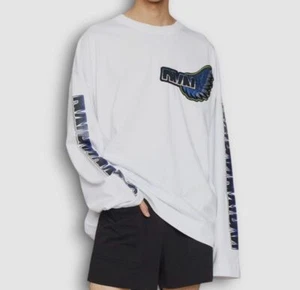 $360 Dries Van Noten Men's White Long Sleeve Double Cotton Sweater Size L - Picture 1 of 3
