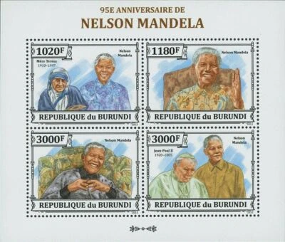 Nelson Mandela Stamp Mother Teresa Pope John Paul II S/S MNH #3273-3276 - Image 1 of 4