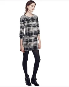 Thakoon Design Nation Shift Tunic Shift Dress Plaid Geometric Long Sleeve M - Picture 1 of 11