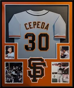 FRAMED SAN FRANCISCO GIANTS ORLANDO CEPEDA AUTOGRAPHED SIGNED JERSEY BECKETT - Picture 1 of 4