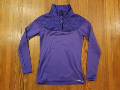 Женский пуловер Merrell фиолетовый с флисовой подкладкой на четверть пуговицы размер XXS - Изображение 1 из 3