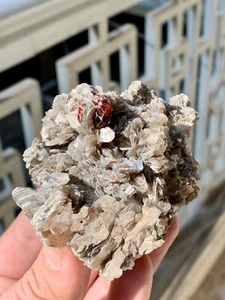 Cherry Red Garnet on Passionate Muscovite with Aquamarine & feldspar - Picture 1 of 10