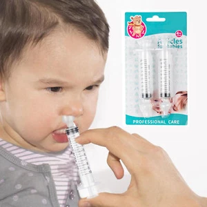 2x Baby Nose Nasal Aspirator 10ML Vacuum Sucker Toddler Cleaner Children Infant - Picture 1 of 7