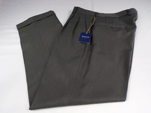 NEW Arrow Herringbone Dress Pants Men's 32x30 Gray Cuffs Pleated 4 Pocket D22 - Picture 1 of 7