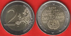 Portugal 2 euro 2020 "75th ann. of United Nations" BiMetallic UNC - Picture 1 of 1