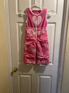 COLUMBIA girls snow overalls  SIZE:  3T  COLOR: pink   FABRIC: polyester  - Picture 1 of 6